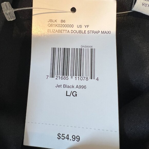 NWT Guess Black Double Strap Chiffon Maxi Dress, Size Large - Picture 16 of 16